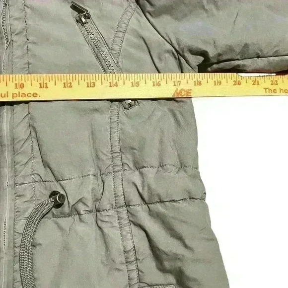 Outback Red Gray Insulated Puffer Jacket Size 34 (Small) Hooded Faux Fur Trim - Picture 5 of 10